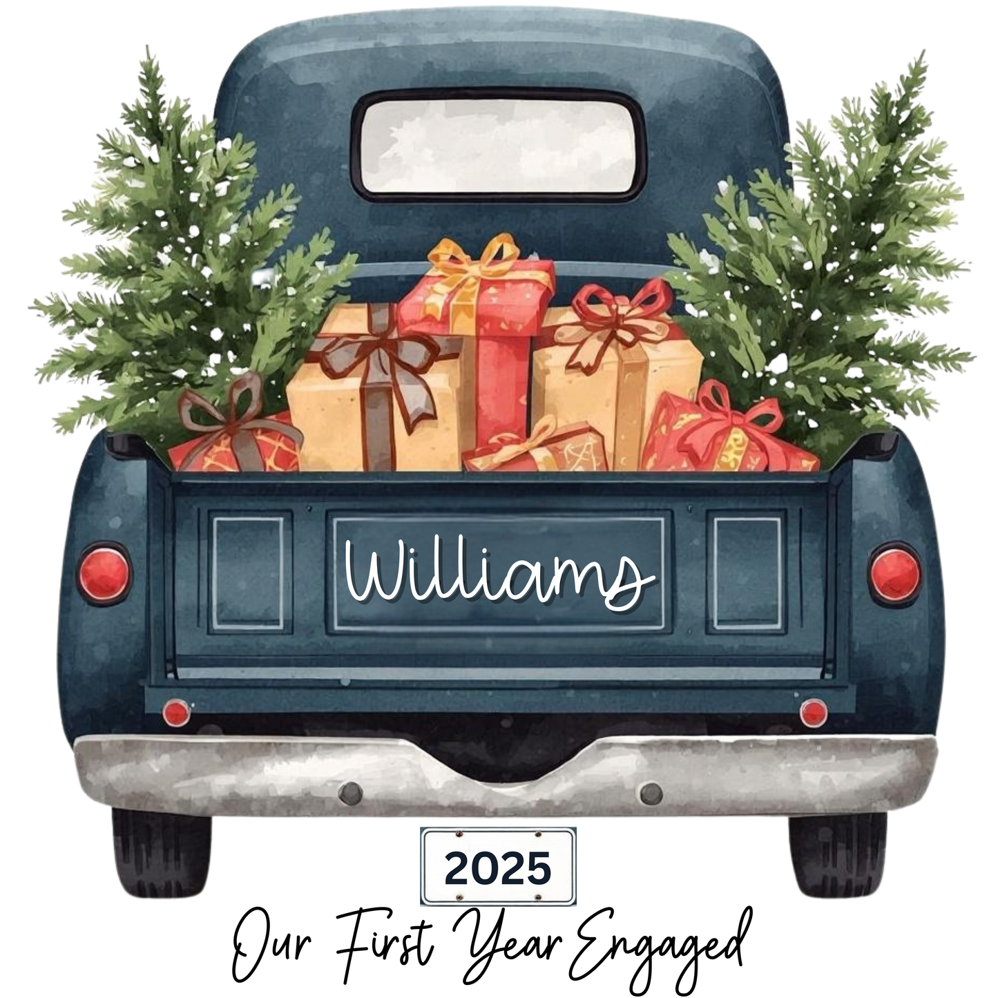 Fully Customizable Christmas Truck Acrylic Ornaments