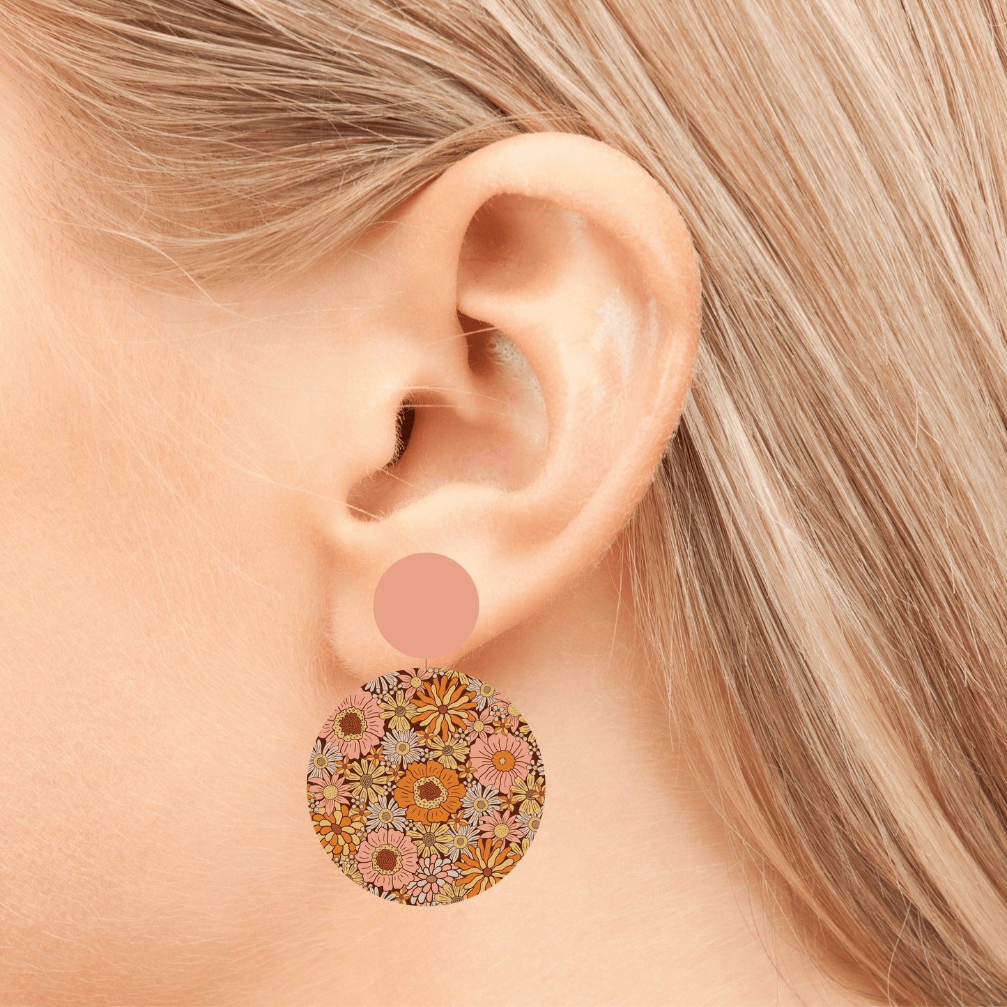 Retro-Boho Floral Statement Drop Dangle