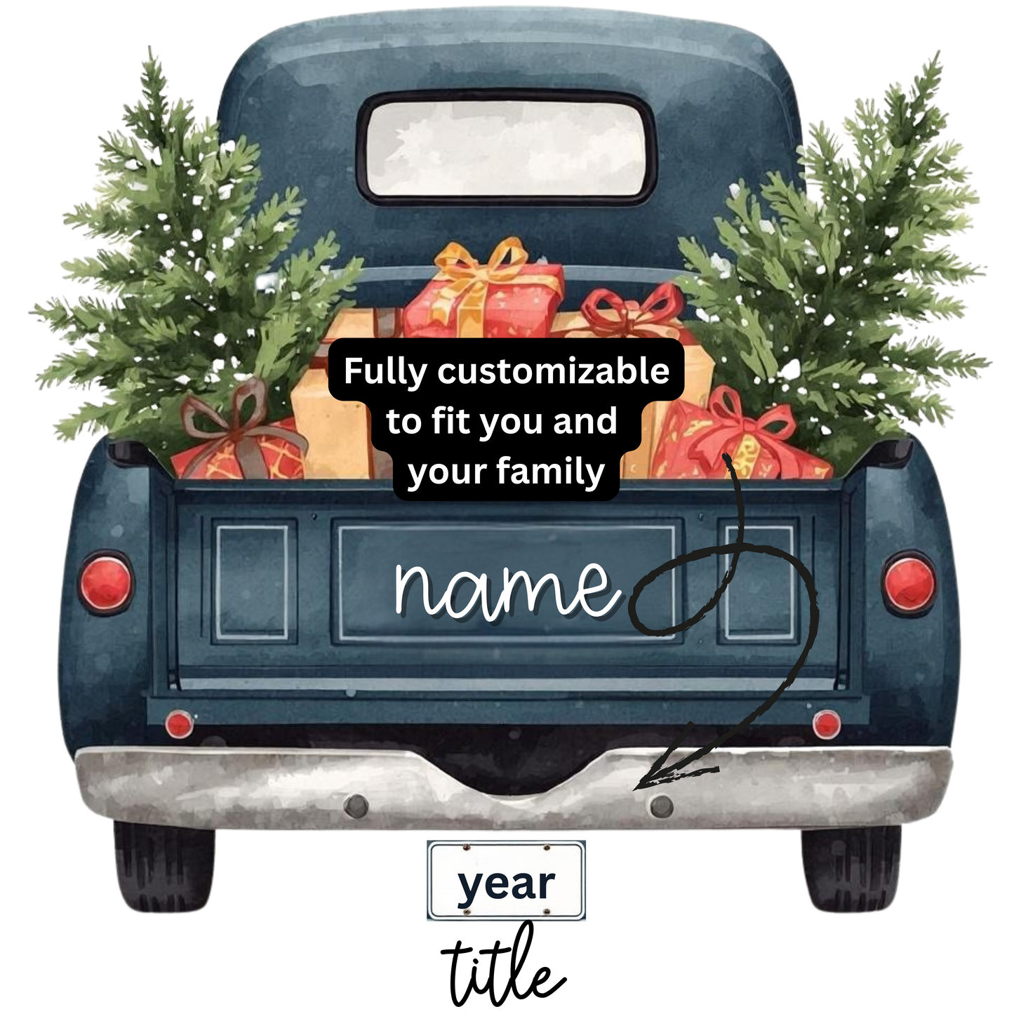 Fully Customizable Christmas Truck Acrylic Ornaments