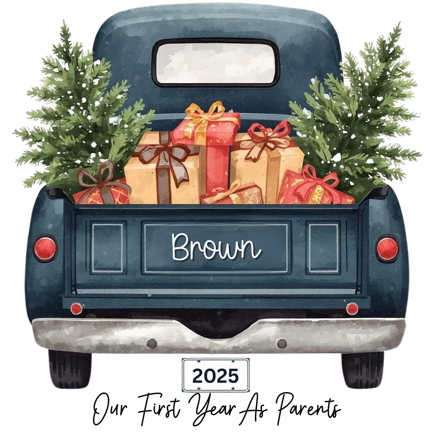 Fully Customizable Christmas Truck Acrylic Ornaments