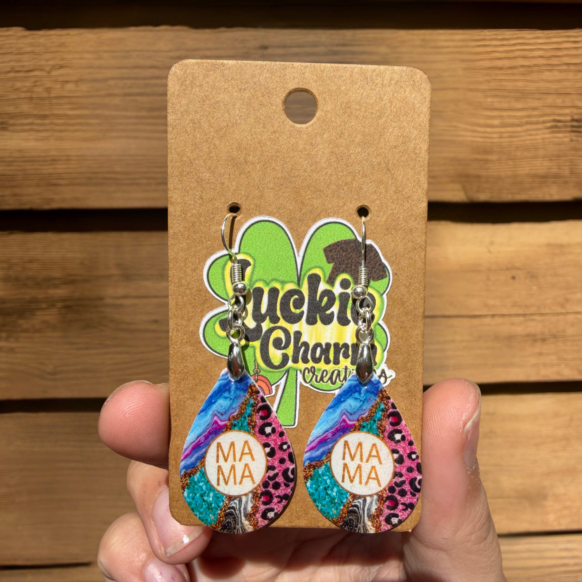 "Mama" Teardrop Dangle