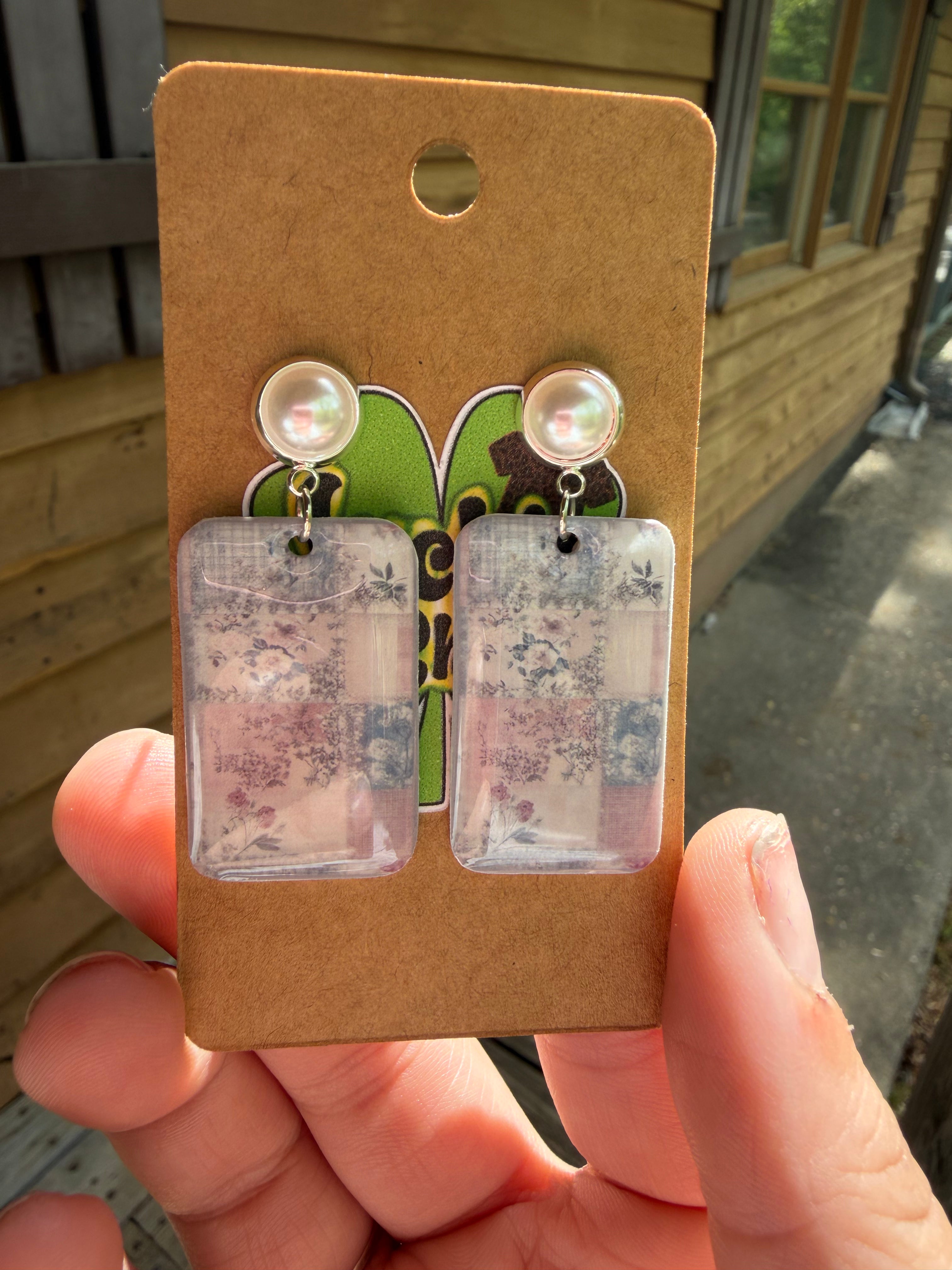 Patchwork Drop Dangle