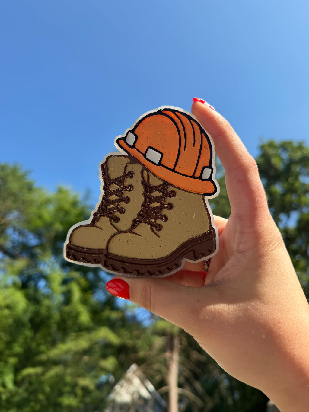 Construction Boots & Hard Hat Freshie