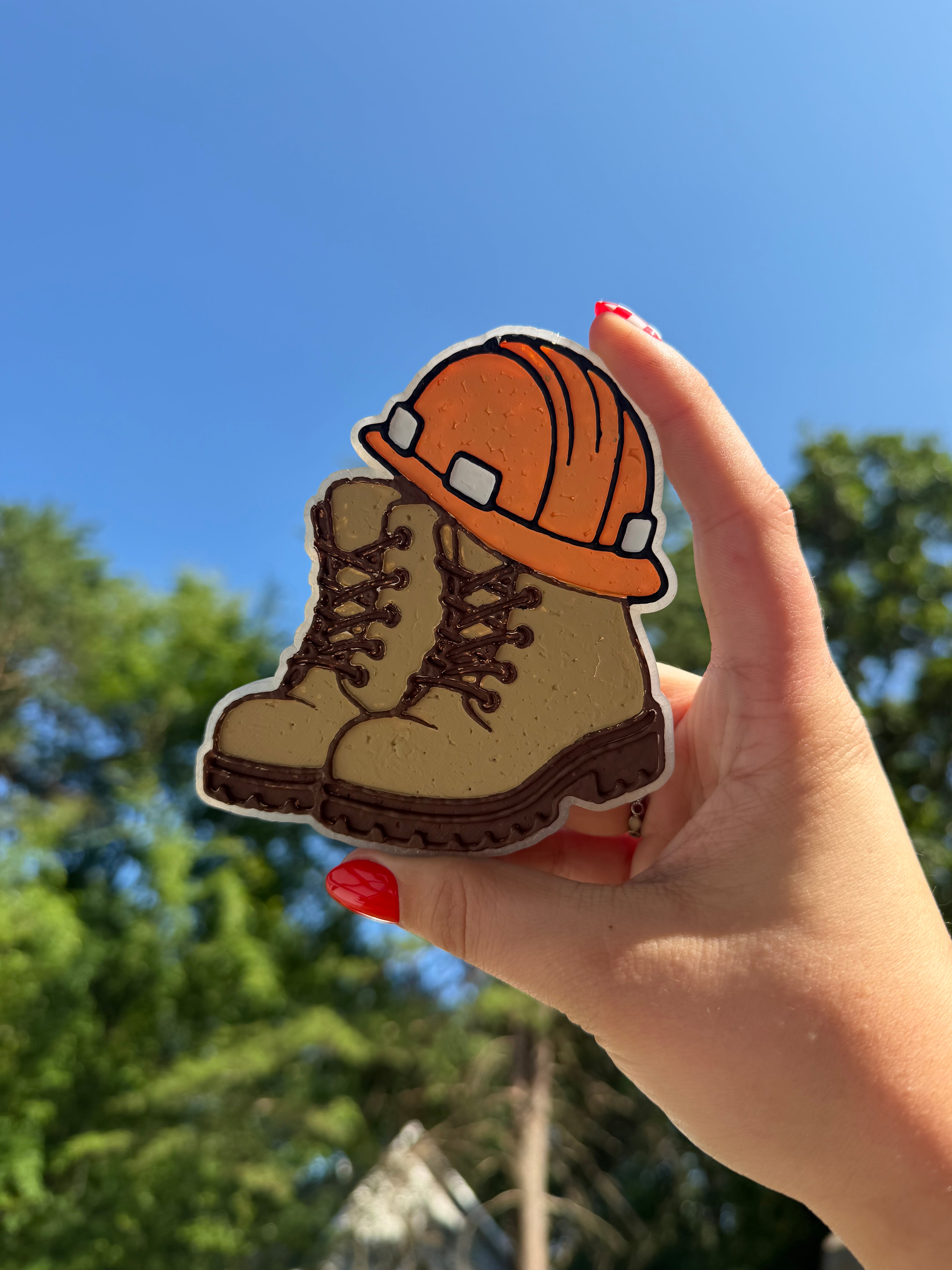 Construction Boots & Hard Hat Freshie