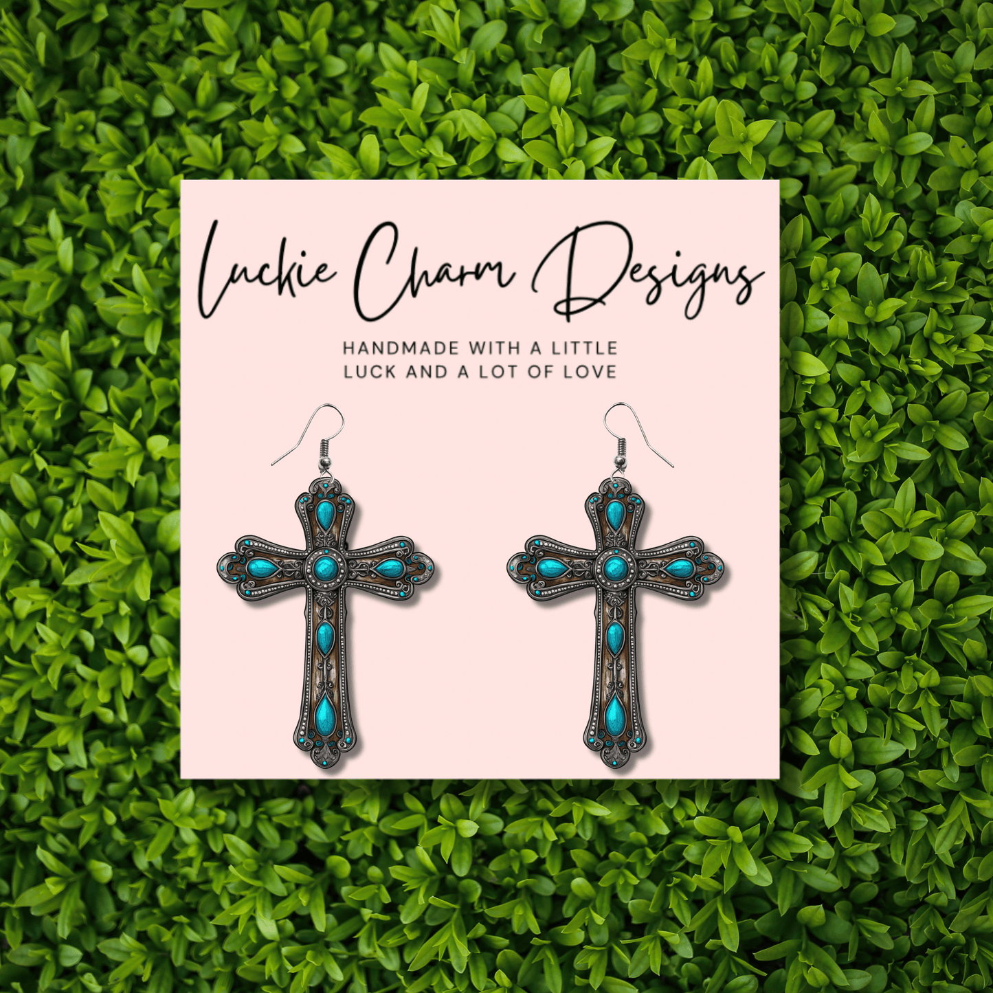 Turquoise Cross Dangle