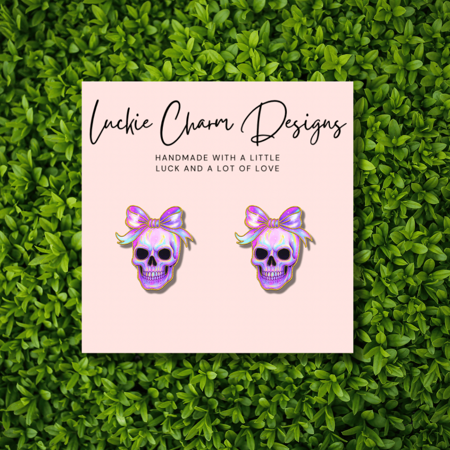 Holographic Skull Stud