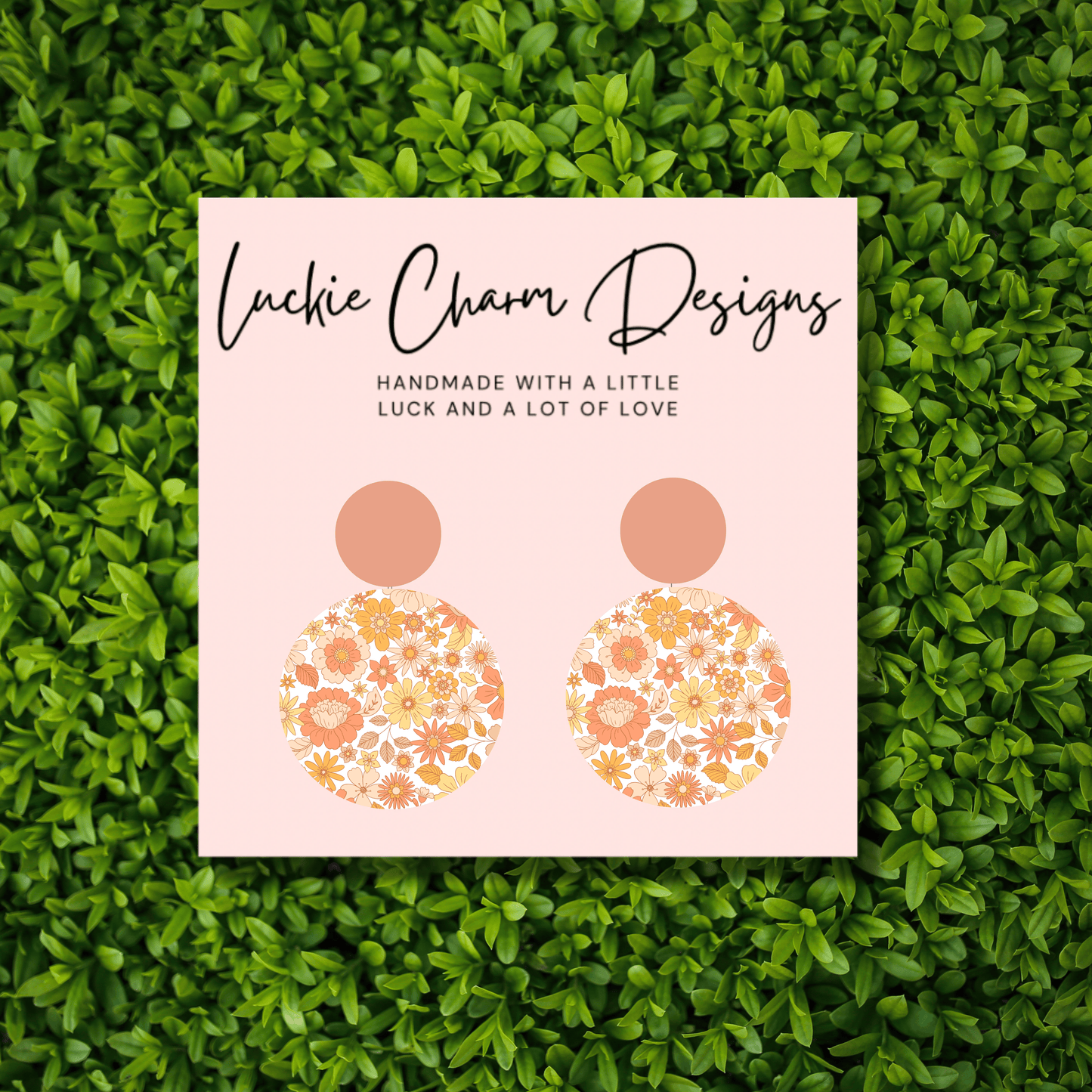 Retro Floral Statement Drop Dangle