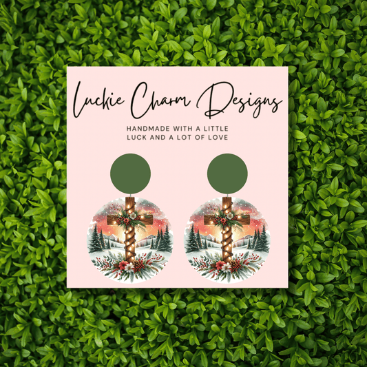 Christmas Cross Drop Dangle