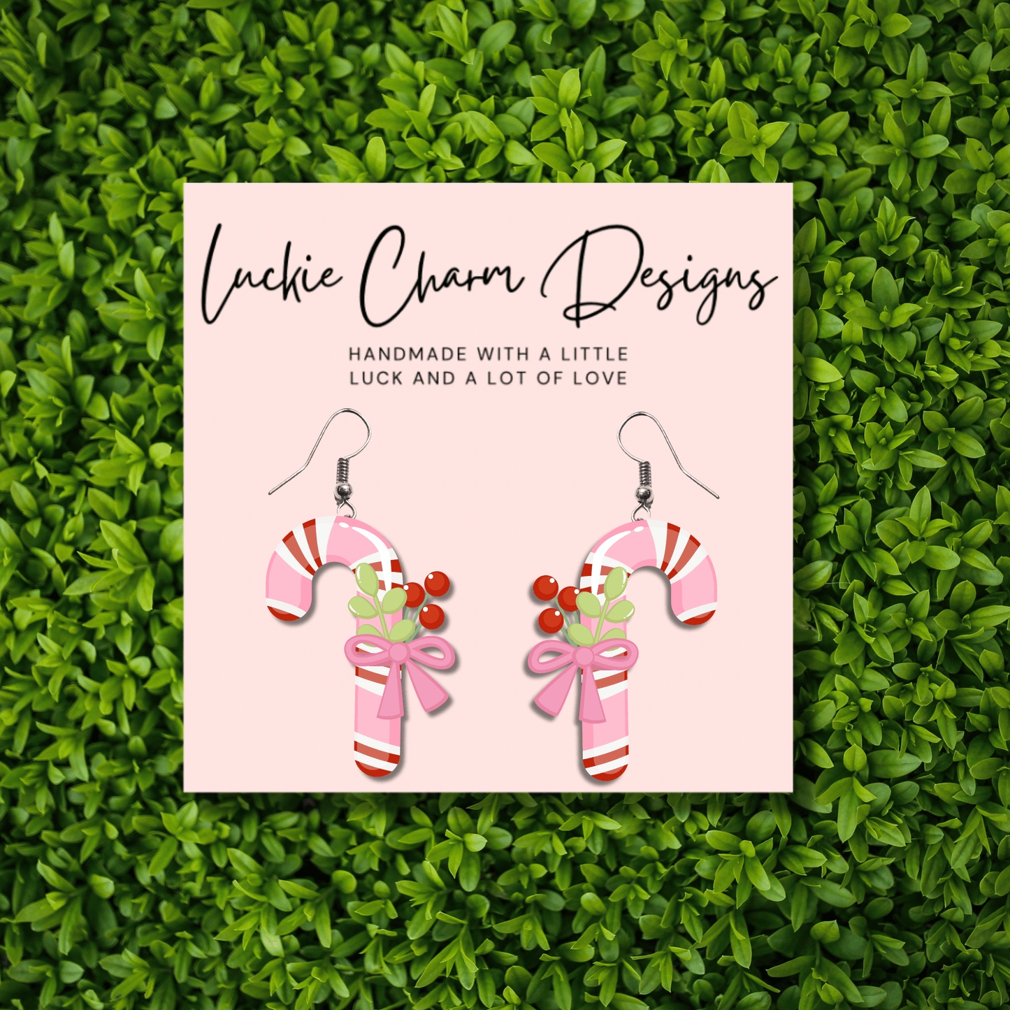 Pink Candy Cane Dangle