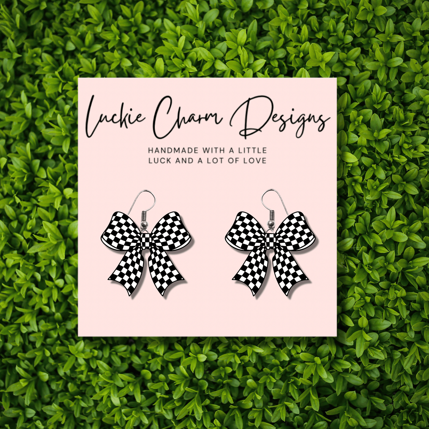 Checkered Bow Dangle