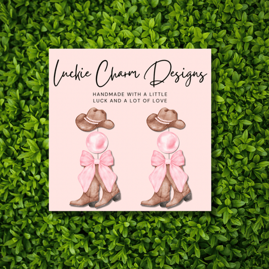 Western Cowgirl Charm Drop Dangle