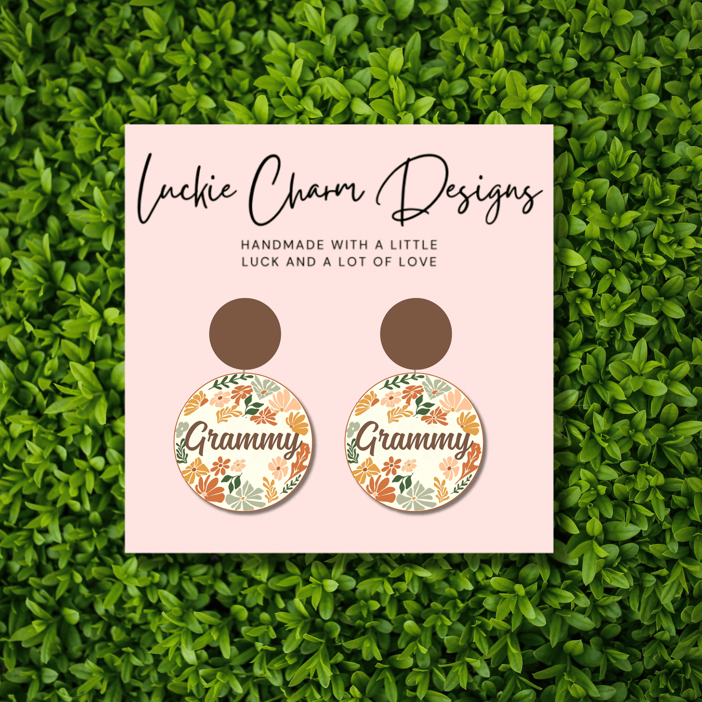 Grammy Floral Statement Drop Dangle