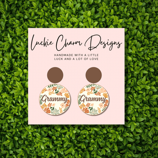 Grammy Floral Statement Drop Dangle