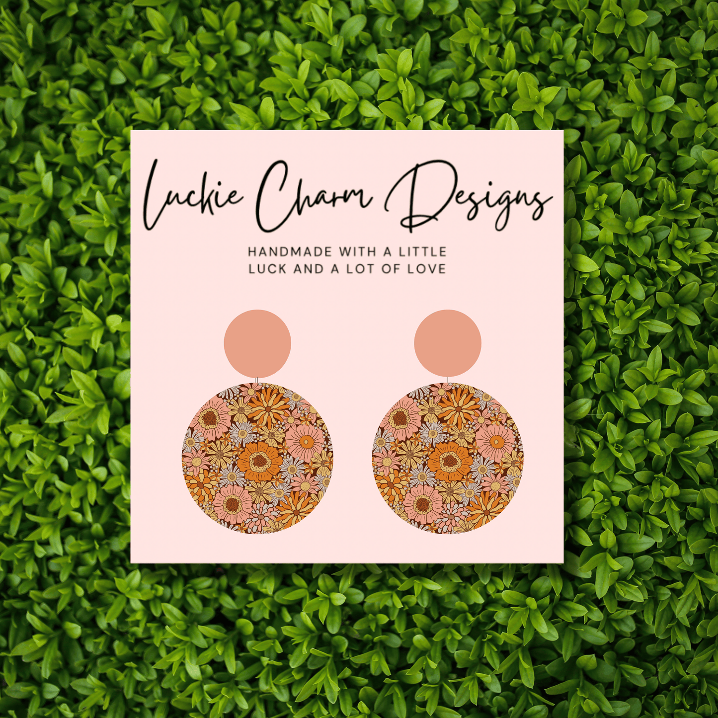 Retro-Boho Floral Statement Drop Dangle