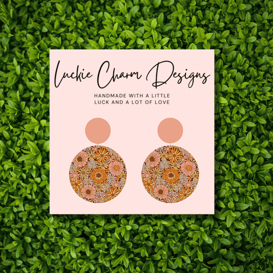 Retro-Boho Floral Statement Drop Dangle