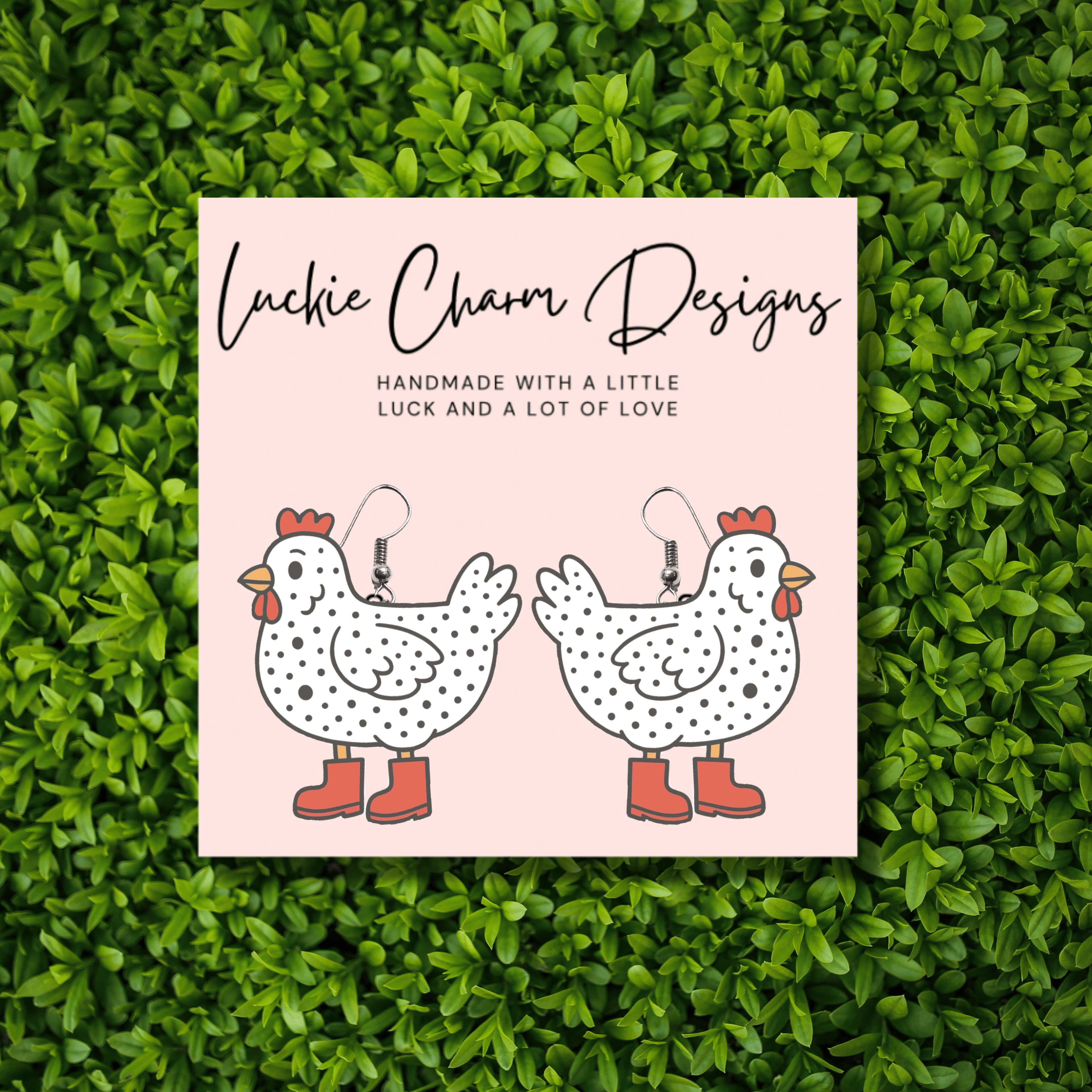 Polka Dot Chicken Dangle