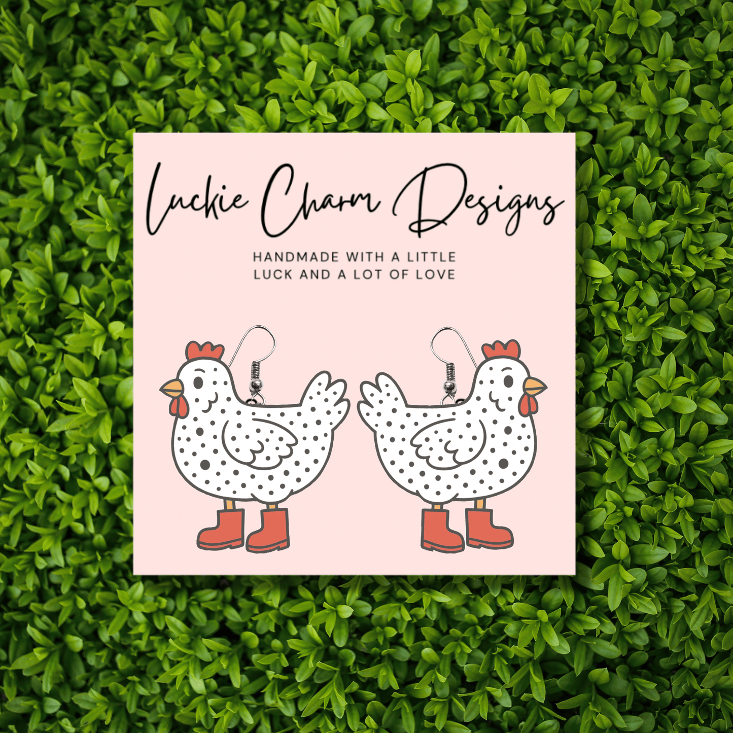Polka Dot Chicken Dangle