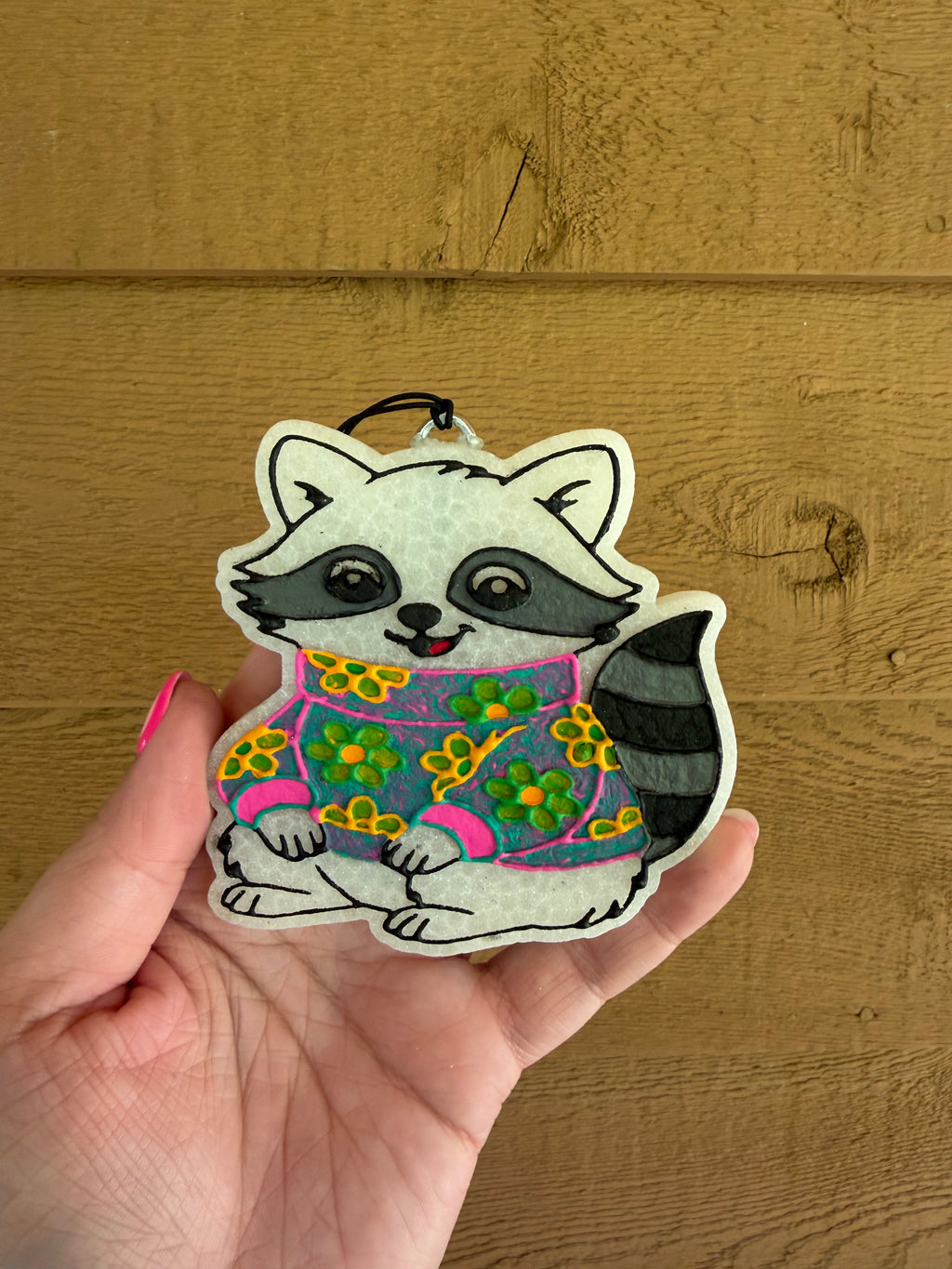 Raccoon with Sweater Freshie