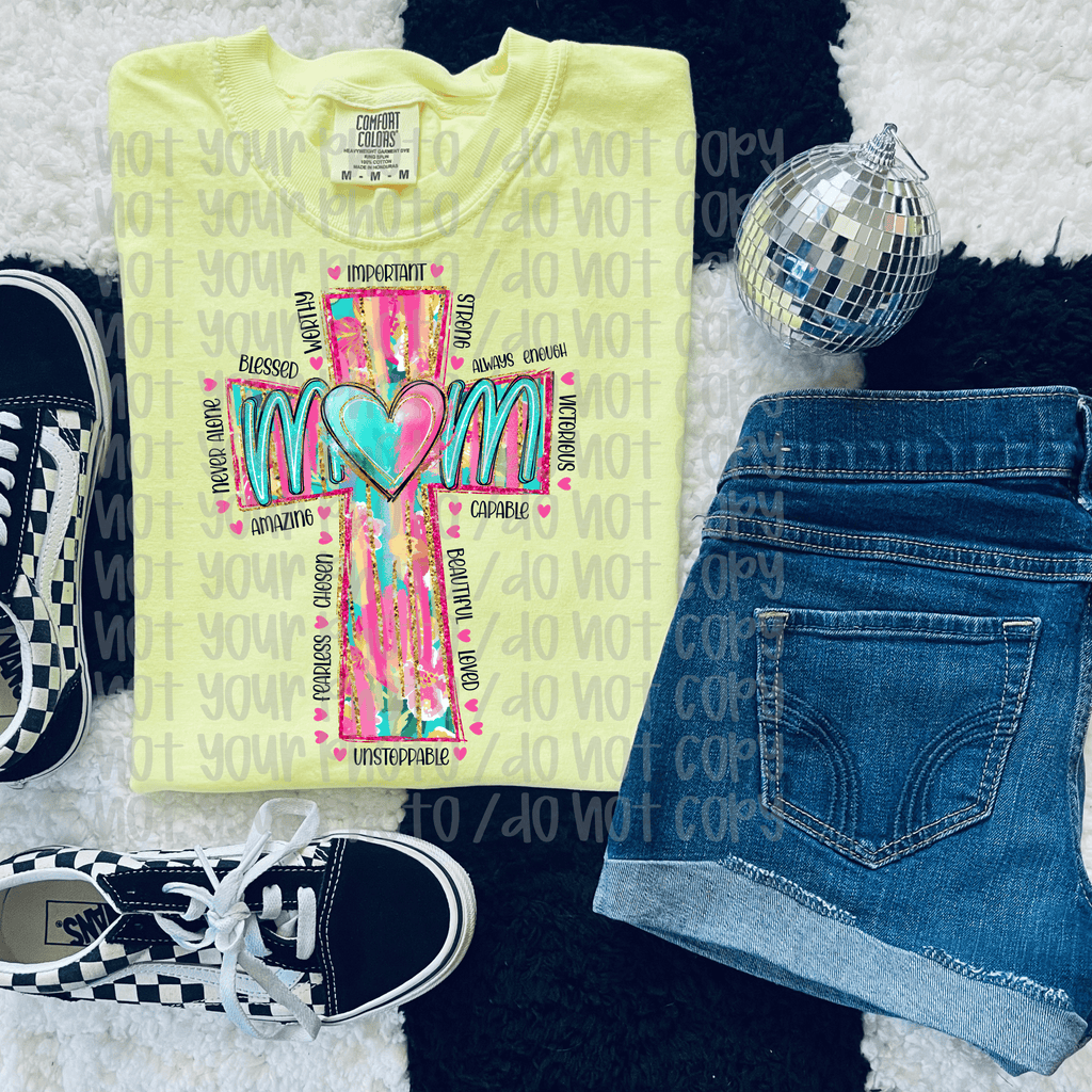 Affirmation Mom Cross Graphic T-Shirt