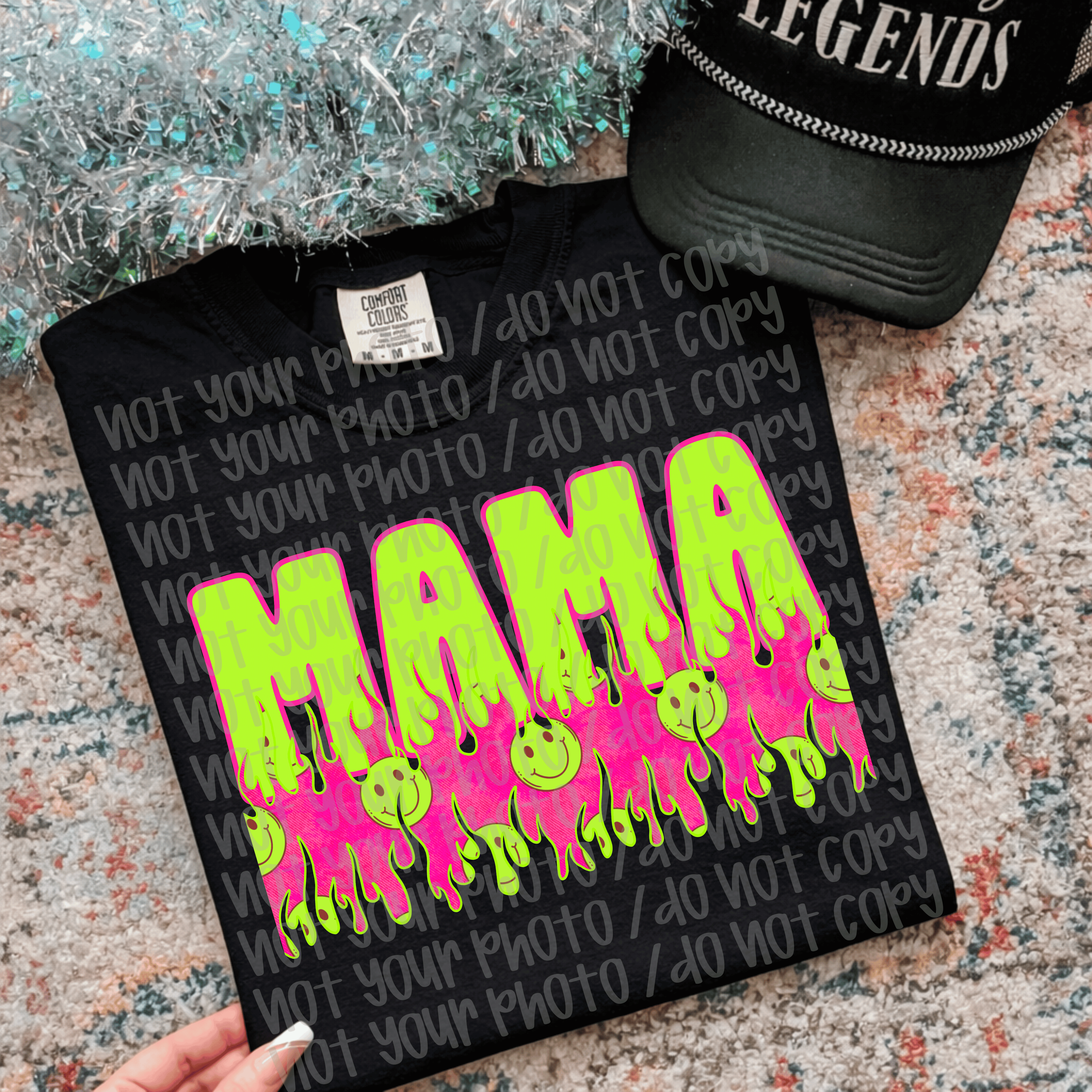 Mama Smiley Flame Graphic T-Shirt